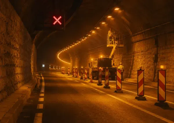 Tunnels de Nice la nuit