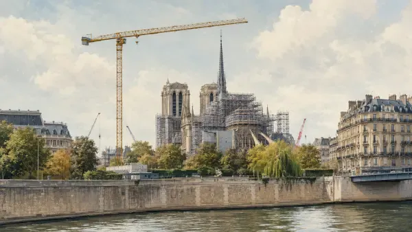 Illustration de chantier à Notre-Dame
