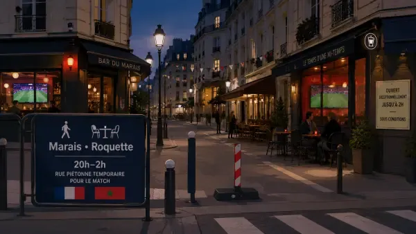 Supporters dans une rue parisienne