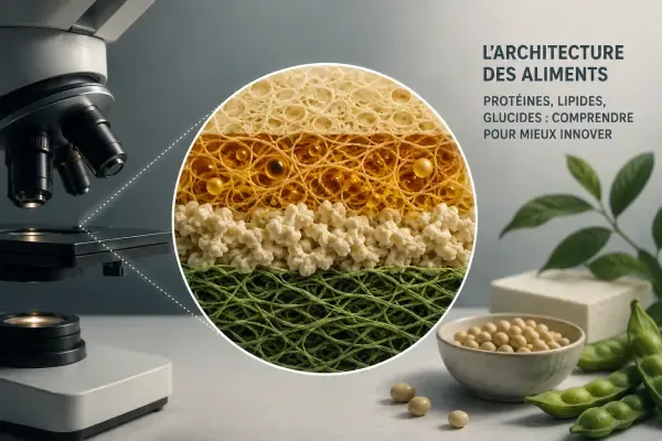 Microscope observant la structure d’un aliment