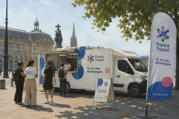 Camion France Travail aux Quinconces