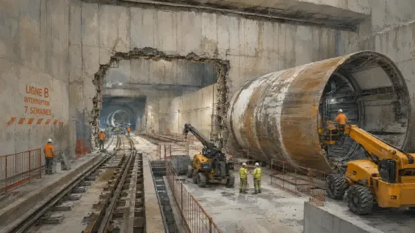 Chantier du métro B à Ramonville