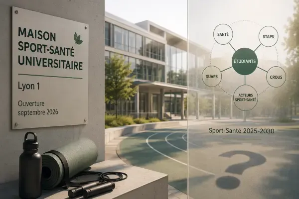 Étudiants sur un campus sportif