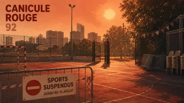 Parc urbain sous forte chaleur