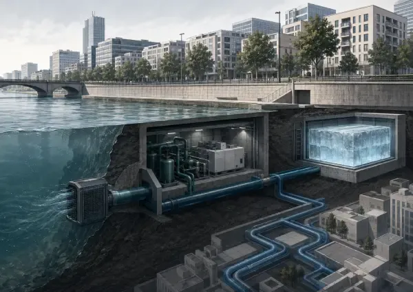Centrale de froid au bord de Seine