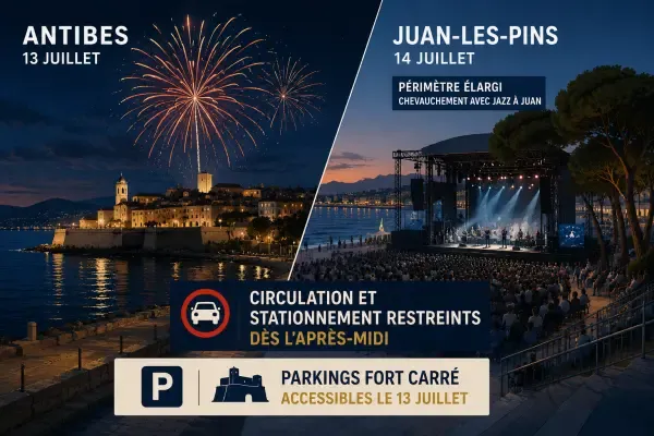 Feu d’artifice sur la baie d’Antibes
