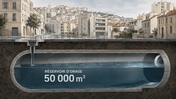 Émissaire souterrain et bassin d’orage