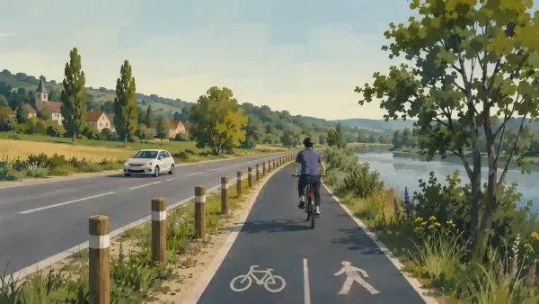 Cyclistes le long de la RD 321