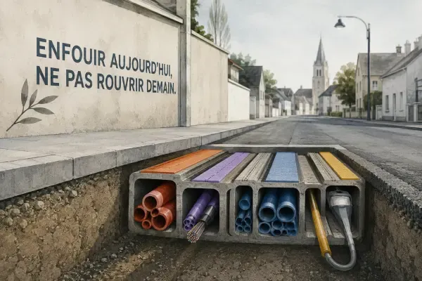 Illustration - Câbles aériens au-dessus d’une rue