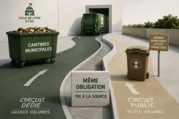 Collecte de biodéchets à Lyon