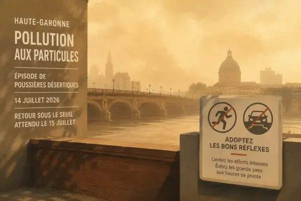 Poussières désertiques dans le ciel toulousain