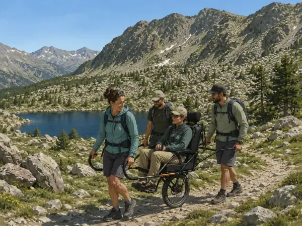 Randonneurs sur un sentier du Mercantour
