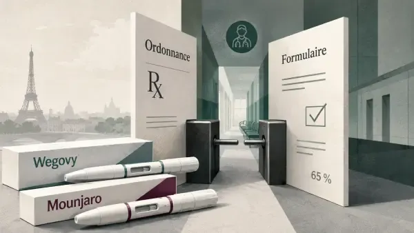Stylos injecteurs devant un hôpital parisien