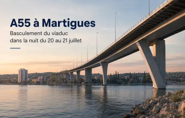 Circulation resserrée sur le viaduc de Martigues