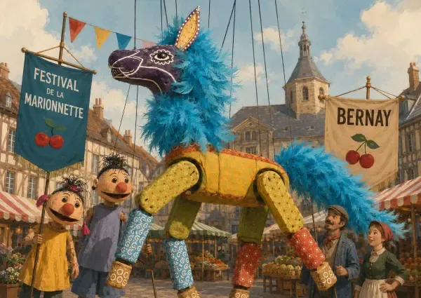 Marionnettes géantes dans les rues de Bernay