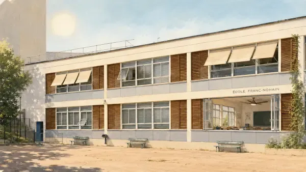 Classe rafraîchie dans une école parisienne
