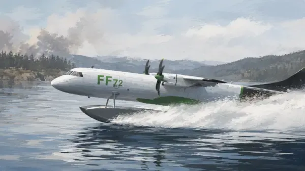 Illustration - ATR bombardier d’eau sur flotteurs