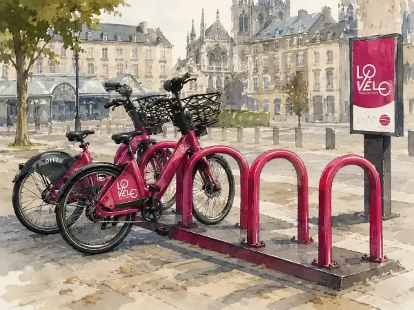 Illustration - Vélo Lovélo attaché à une station