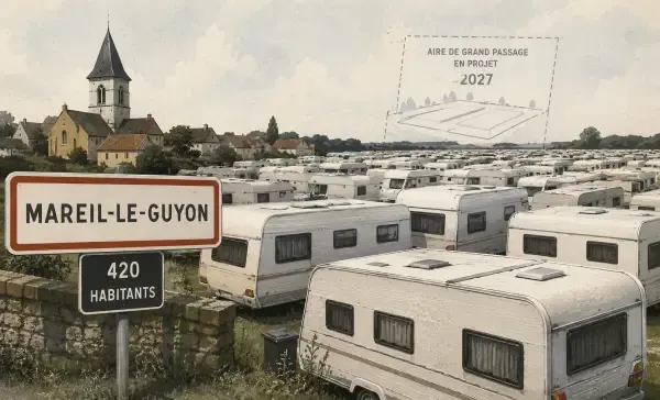 Caravanes installées près d’un village yvelinois