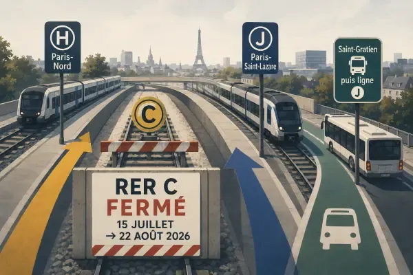 Illustration d’un quai de RER fermé