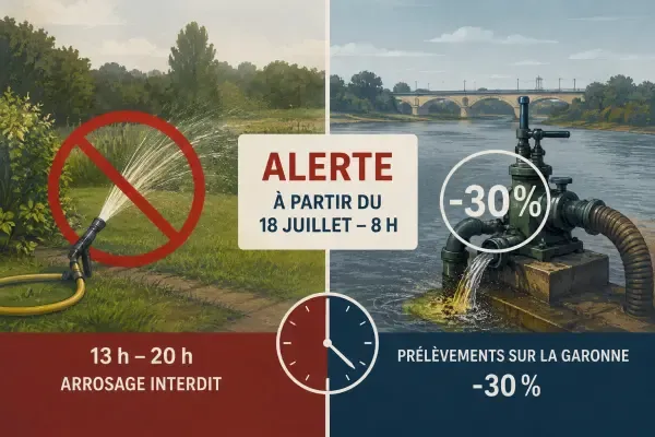 Carte des restrictions d’eau en Haute-Garonne