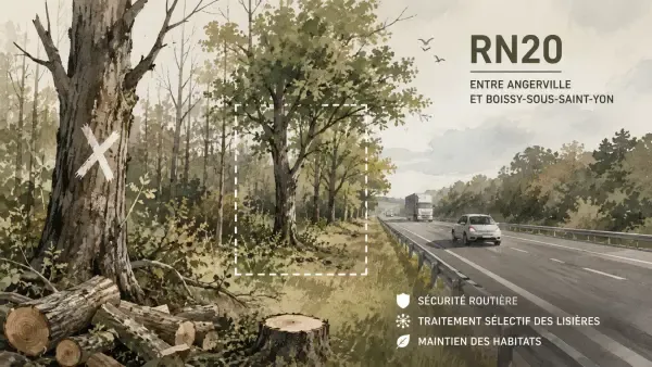 Illustration - Boisements le long de la RN20