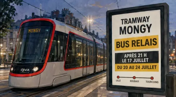 Tramway et bus relais de nuit