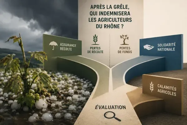 Illustration - Orage de grêle sur des cultures