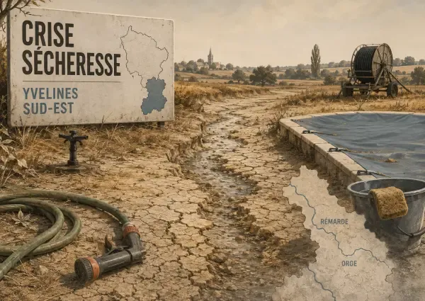 Illustration de restrictions d’eau dans les Yvelines