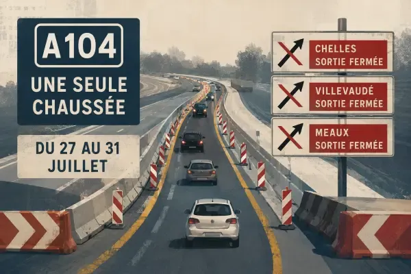 Illustration - Travaux routiers sur l’A104