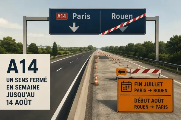 Autoroute A14 fermée pour travaux