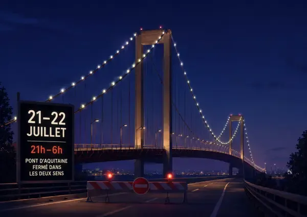 Pont d’Aquitaine fermé de nuit