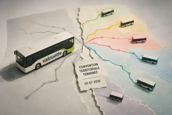 Illustration - Bus Valouette dans une rue communale