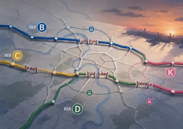 Illustration des travaux sur le RER
