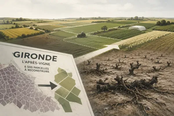 Illustration - Parcelles viticoles recomposées en Gironde