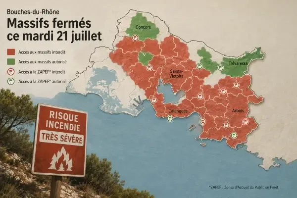 Carte des massifs forestiers fermés