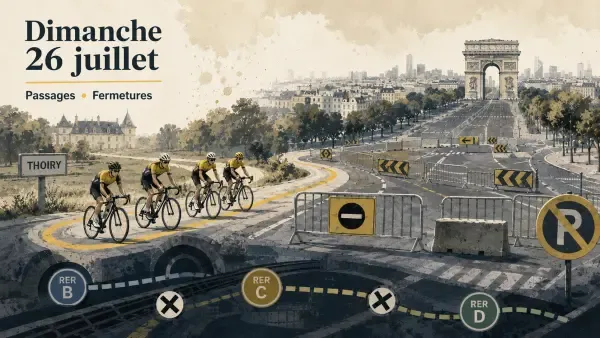 Peloton du Tour traversant l’Île-de-France