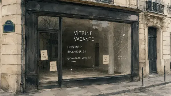 Vitrine fermée cartographiée dans le 17e