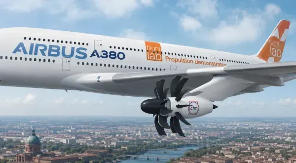 Illustration - A380 laboratoire et moteur open fan