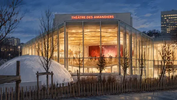 Le Théâtre Nanterre-Amandiers face au parc