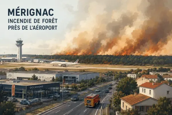 Illustration - pompiers face au feu à Mérignac