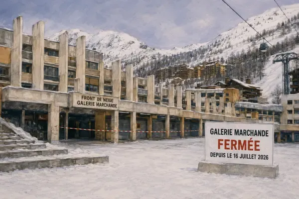 Galerie marchande fermée à Isola 2000