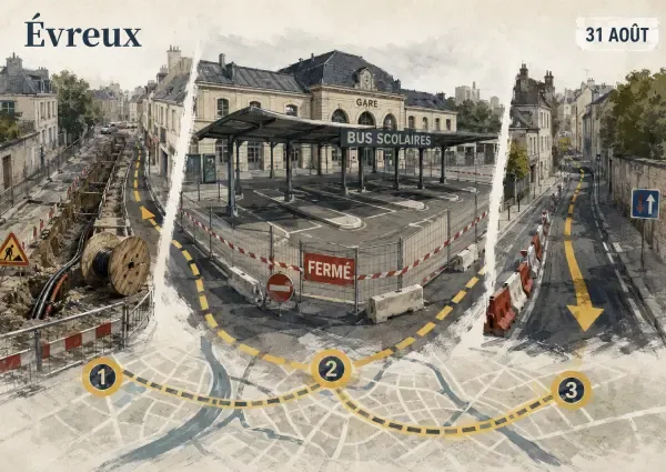 Illustration - Travaux de voirie à Évreux