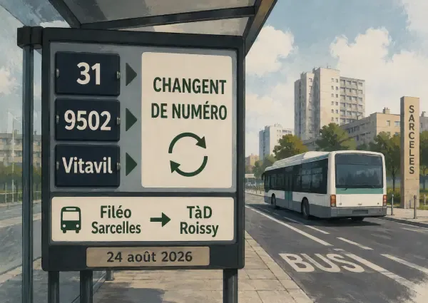 Bus à un arrêt de Sarcelles
