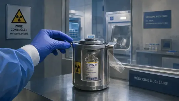 Manipulation protégée d’un flacon radioactif