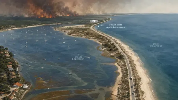 Feu de forêt près du Cap-Ferret