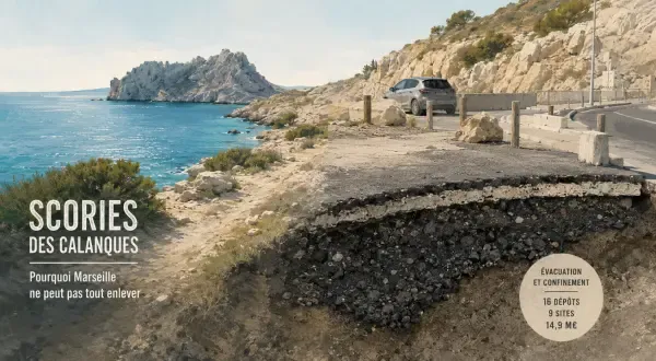 Scories sur le littoral des Calanques
