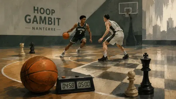 Basket et échecs dans un gymnase