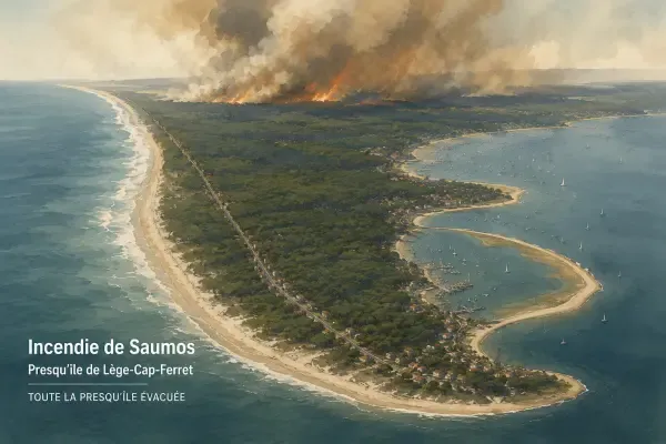 Feu de forêt près du Cap-Ferret