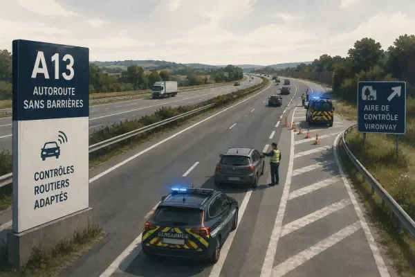 Contrôle de poids lourds sur l’A13